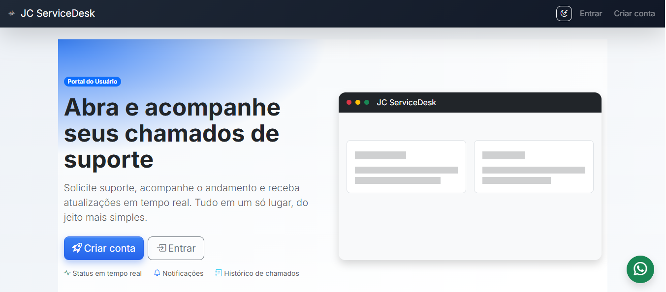 JC Service Desk - Dashboard