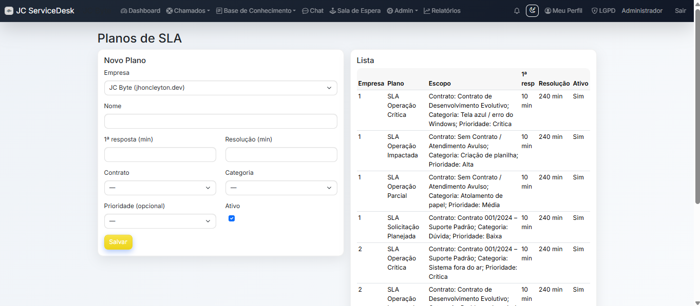 JC Service Desk - Chat & Notifications